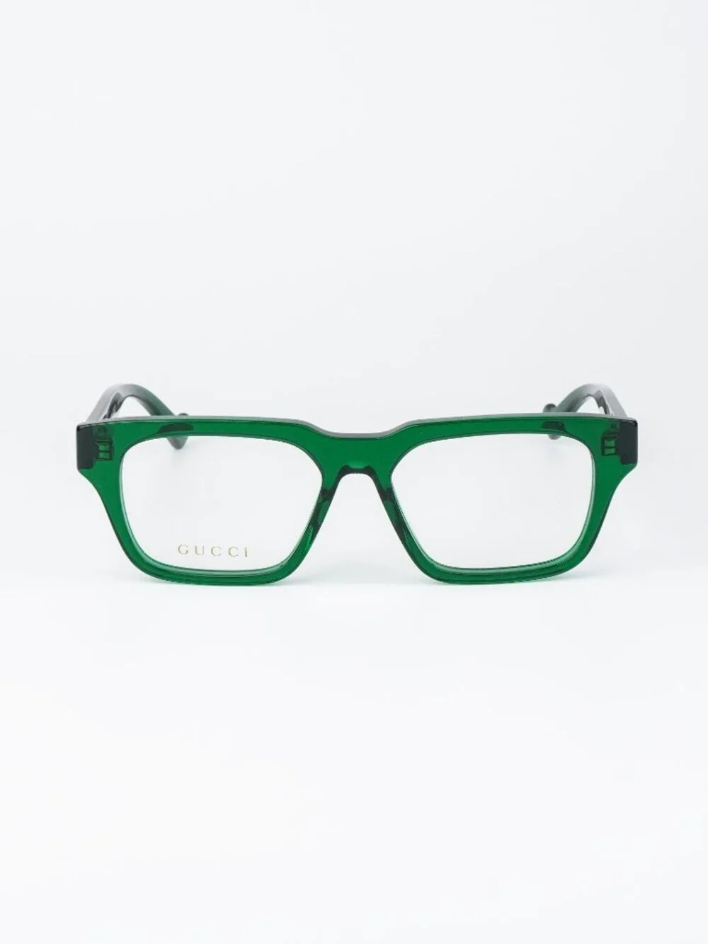 Gucci Men Eyeglasses Transparent Green Square GG0963O 004 NEW AUTHENTIC
